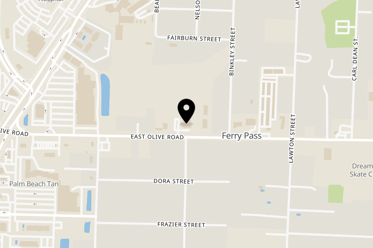 Map showing the location of Mama's Tacos Delicioso Of Pensacola on 2256 East Olive Road in Pensacola